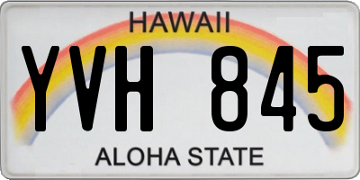 HI license plate YVH845