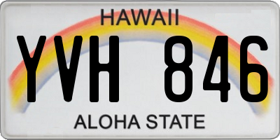 HI license plate YVH846