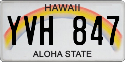 HI license plate YVH847