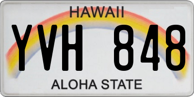 HI license plate YVH848
