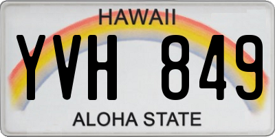 HI license plate YVH849