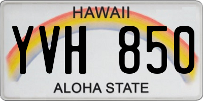 HI license plate YVH850