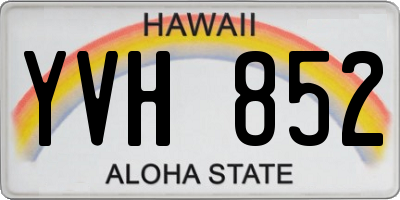 HI license plate YVH852