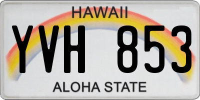 HI license plate YVH853