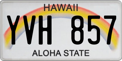 HI license plate YVH857
