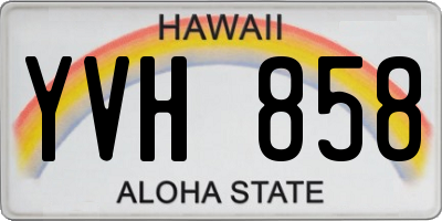 HI license plate YVH858