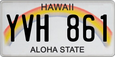 HI license plate YVH861