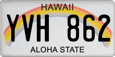 HI license plate YVH862