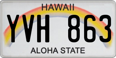 HI license plate YVH863