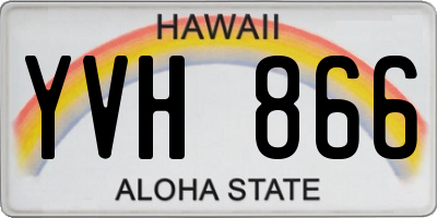 HI license plate YVH866
