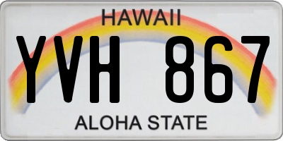 HI license plate YVH867