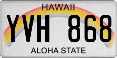 HI license plate YVH868