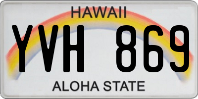 HI license plate YVH869