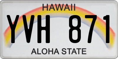 HI license plate YVH871