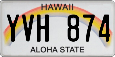 HI license plate YVH874