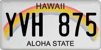 HI license plate YVH875