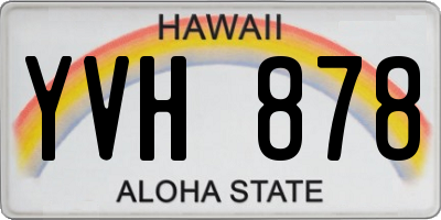 HI license plate YVH878