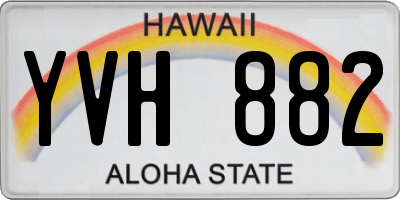 HI license plate YVH882