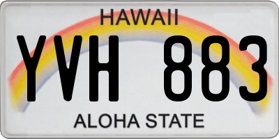 HI license plate YVH883