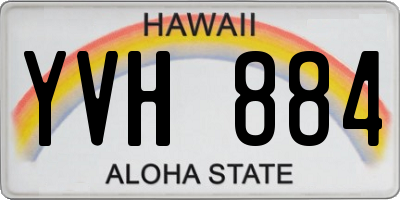 HI license plate YVH884