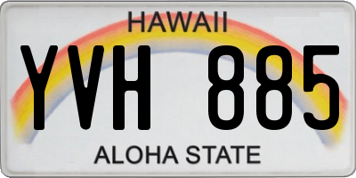 HI license plate YVH885