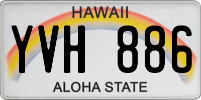 HI license plate YVH886