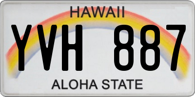 HI license plate YVH887