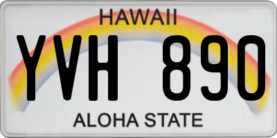 HI license plate YVH890