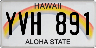 HI license plate YVH891