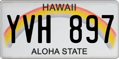 HI license plate YVH897