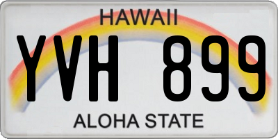 HI license plate YVH899