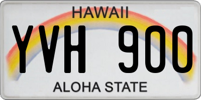 HI license plate YVH900