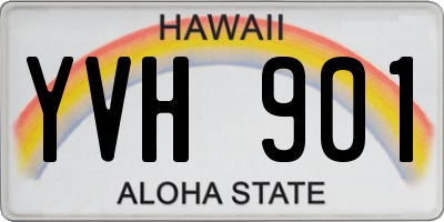 HI license plate YVH901