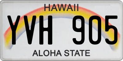HI license plate YVH905