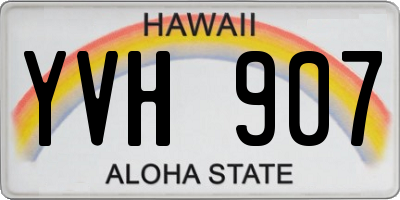 HI license plate YVH907
