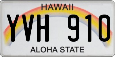 HI license plate YVH910
