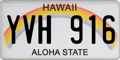 HI license plate YVH916