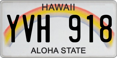 HI license plate YVH918