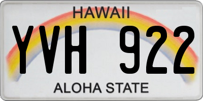 HI license plate YVH922