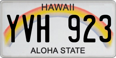 HI license plate YVH923