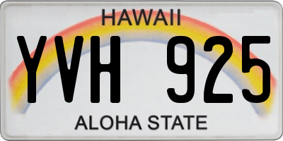 HI license plate YVH925