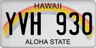 HI license plate YVH930