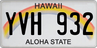 HI license plate YVH932