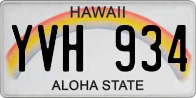 HI license plate YVH934