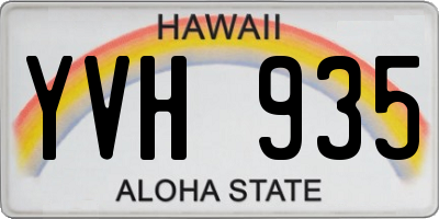HI license plate YVH935