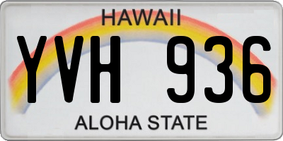 HI license plate YVH936