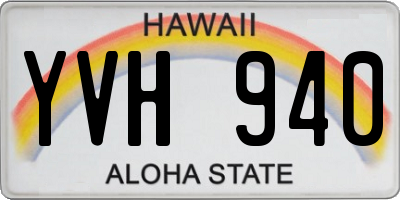 HI license plate YVH940
