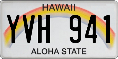 HI license plate YVH941