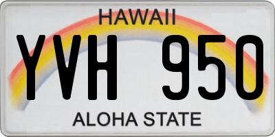 HI license plate YVH950