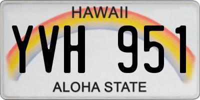 HI license plate YVH951